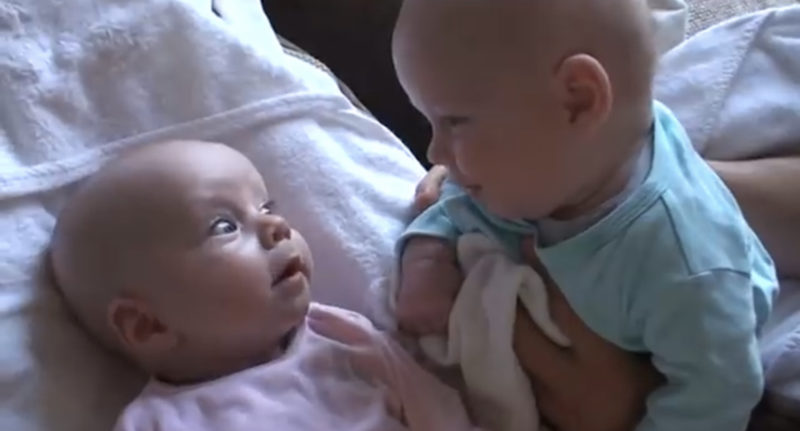 "Este adorable papá tenía una cámara preparada y estaba filmando a sus gemelos. ¿Pero qué sucedió cuando comenzaron a hablar? ¡No puede dejar de reír!"