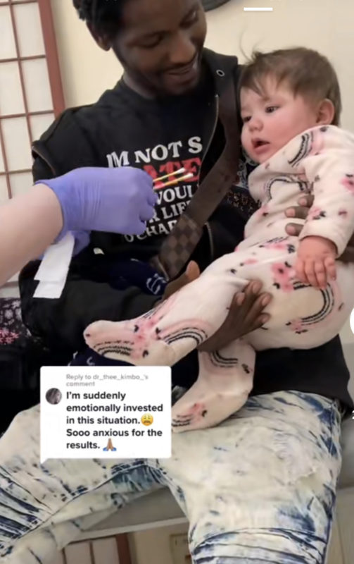 "Una madre comparte una foto de su bebé y su pareja en un intento de establecer similitudes; las personas lo persuaden para que se someta a una prueba de ADN en su lugar."