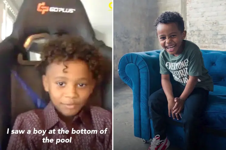 Un niño de 7 años aclamado como un héroe por salvar a un niño de 3 años del fondo de la piscina.