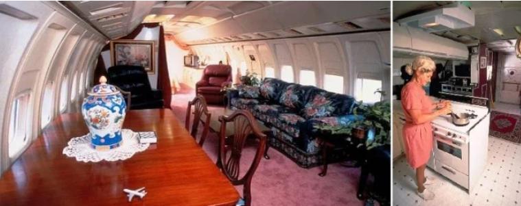 Una mujer estadounidense compró un avión de pasajeros y lo convirtió en una casa de campo: mostramos lo que hay dentro.