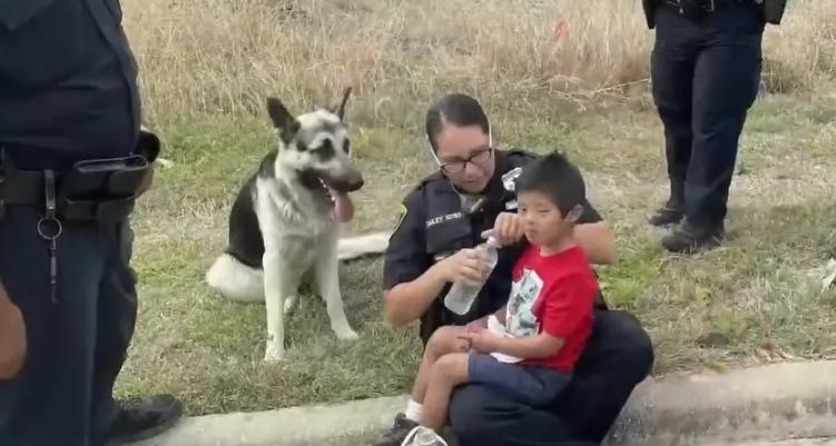 Le chien le plus fidèle assure toujours la sécurité d'un garçon perdu atteint du syndrome de Down.