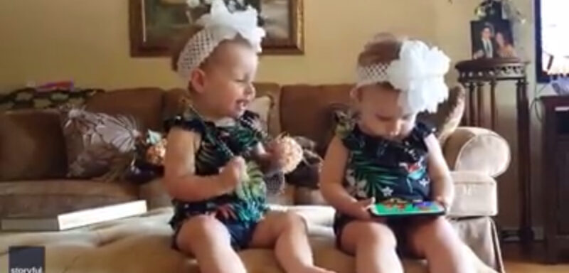 Divertida reacción de bebés gemelos cuando suena el teléfono. Son verdareramente geniales