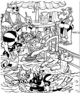 ¡Solo las personas con alta inteligencia pueden encontrar el embudo escondido en esta imagen de la piscina para animales!