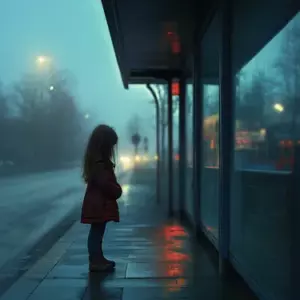 Todas las noches veía a una niña solitaria con una bolsa roja en la parada del autobús. Una mañana, encontré su bolsa en mi puerta.