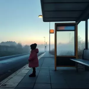 Todas las noches veía a una niña solitaria con una bolsa roja en la parada del autobús. Una mañana, encontré su bolsa en mi puerta.