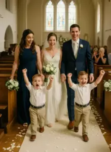 Mis sobrinos caminaron delante de mí en mi boda, luego gritaron algo que se robó el corazón de todos