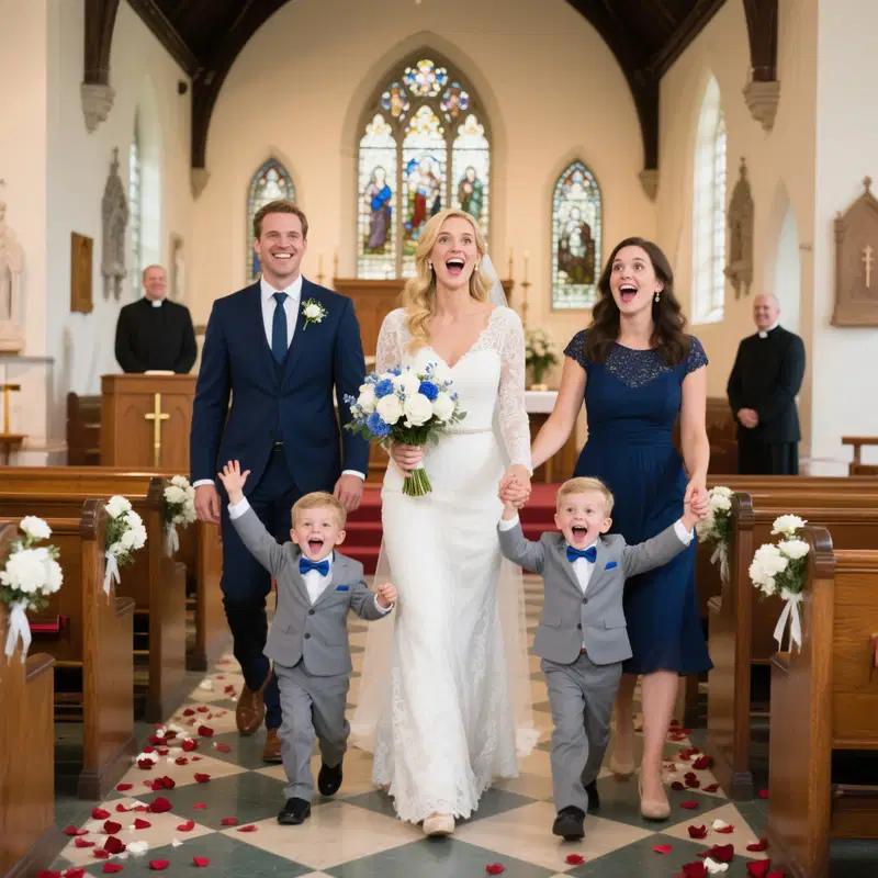 Mis sobrinos caminaron delante de mí en mi boda, luego gritaron algo que se robó el corazón de todos