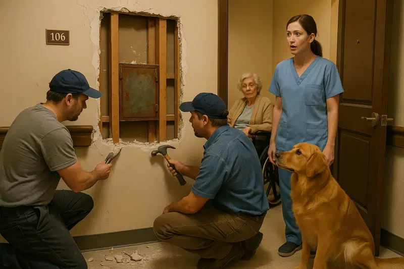 Un perro de terapia no paraba de rascar la pared de la habitación 106: el secreto que lo llenó de lágrimas a todos.