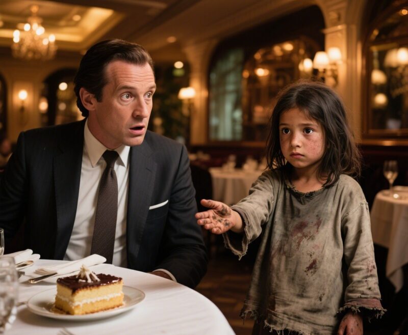 “¡Señor, ella puso algo en su pastel!” – le dijo la pequeña mendiga al millonario…