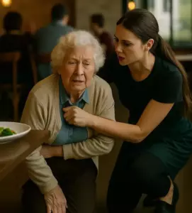 “¡Arrodíllese, señora!” La orden urgente de la camarera me salvó la vida en mi 50.º aniversario.