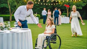 Todos ignoraron a la hija paralizada del director ejecutivo en la boda, hasta que un padre soltero habló.